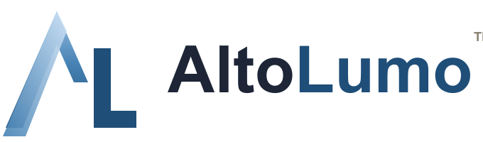 AltoLumo lockup, light background